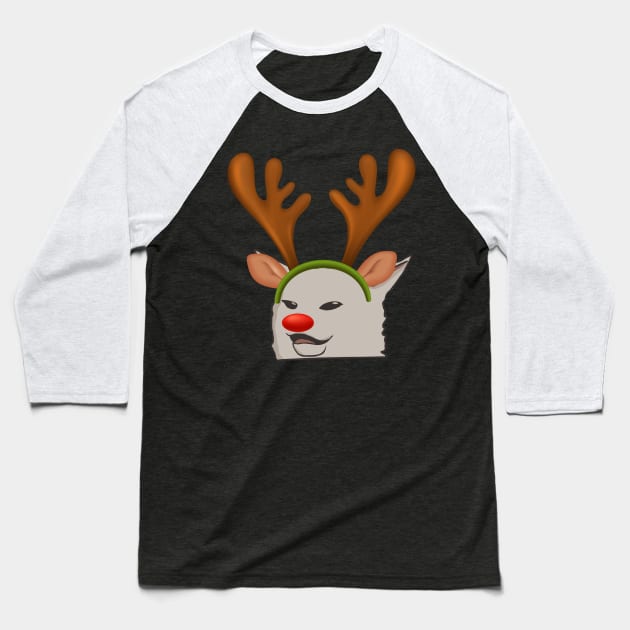 Woman Yelling At A Cat (Christmas edition) Baseball T-Shirt by Amelia Emmie